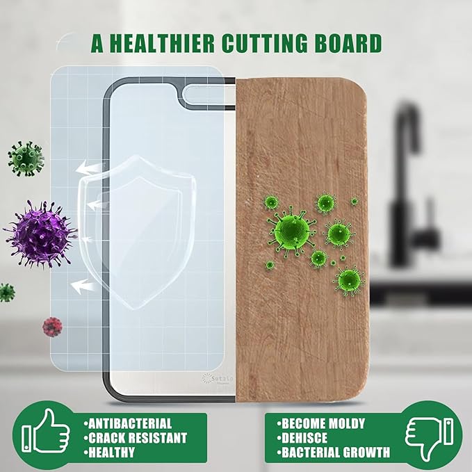 3 Pcs Titanium Cutting Board, Pure Cut Titanium Cutting Boards for Kitchen, Food-Grade Chopping Board for Cutting Fruit Meat Vegetable, Dishwasher Safe Easy to Clean, 15×10 Inch