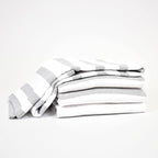 Realm 100% Cotton Stripe Pattern Kitchen Dish Cloths | Pebble Grey 13" x 13" Inch Soft, Plush & Absorbent Quick Drying Dish Towels (6 Pack)