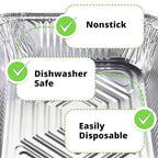 IDL Packaging Half-Size Aluminum Steam Table Pans with Lids - Deep, 13" x 11" x 3" (Pack of 5) - Disposable Foil Pan for Grilling, Roasting, BBQ, Cooking, Baking, Freezing