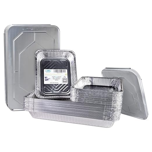 IDL Packaging Aluminum Foil Pans with Lids, Medium - 45 pc Chafing Dish Set - 15 Full Size and 30 Half Size Steam Table Pans + Lids - Disposable Cookware for Catering, Buffet, Party, BBQ