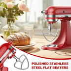 Stainless Steel Flat Beater for KitchenAid Mixer, Paddle Attachment for Tilt-Head Stand Mixer Fits 4.5-5 QT Mixing Bowl, Beater Replacement, Dishwasher Safe by GVODE
