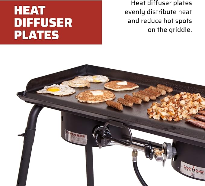 Camp Chef SG60 Deluxe Double Burner Steel Professional Griddle (Steel)