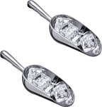 Amazing Abby - Elsa - 5-Ounce Aluminum Ice Scoops (Set of 2), Cast Aluminum Utility Scoops, Food-Grade, Good for Home and Commercial Use, NOT Dishwasher-Safe, Hand-Wash Recommended