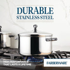 Farberware Classic Stainless Steel 6-Quart Stockpot with Lid, Stainless Steel Pot with Lid, Silver (Pack of 3)