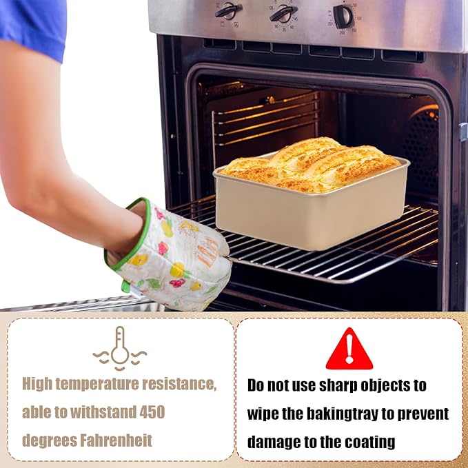 Brownie Pan, 2 Pack Square Baking Pan Square Cake Pan Non Stick Baking Pans, Small Baking Pans Deep Baking Pan For Toaster Oven, Bakeware For Cakes, Cookies & Breads (7 Inches)