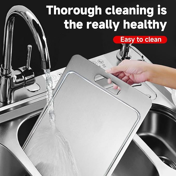 2025 New 100% Pure Titanium Cutting Board with Grooves, Double Sided Chopping Board, Meat, Fruit and Vegetable Cutting Board, Dishwasher Safe (10 * 14 IN)