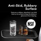 New Star Foodservice Restaurant Grade Non-Slip Tray, Plastic, Rubber Lined, Rectangular (Black, 16-Inch x 22-Inch)