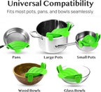 Kitchen Gizmo Snap N' Strain Clip On Strainer for Pots and Pans - Collapsible Silicone Pasta Strainer and Kitchen Gadget for Cooking - Easy to Use, Heat Resistant and Space Saving Colander - Green
