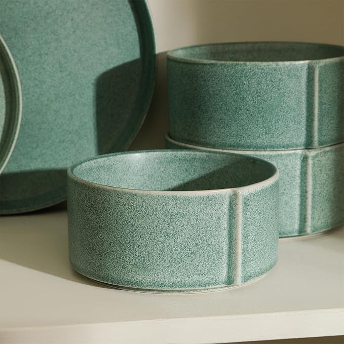 Stone Lain Bao 24-Piece Dinnerware Set Stoneware, Green