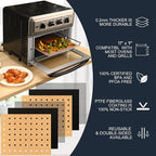 WMKGG 3 Pack Air Fryer Oven Liners Set, 9 x 11 Inch Reusable Non-Stick Toaster Oven Mats Compatible with Cuisinart, Breville, Ninja Foodi, Kalorik, Emeril Lagasse
