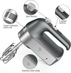 Hand Mixer Electric, 450W Kitchen Mixers with Scale Cup Storage Case, Turbo Boost/Self-Control Speed + 5 Speed + Eject Button + 5 Stainless Steel Accessories, For Easy Whipping Dough,Cream, Cake