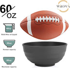 Wheat Straw Bowls Set 60 OZ Unbreakable Large Cereal Bowls Set of 6 Microwave and Dishwasher Safe Bowls Big Bowls for Apartment and Dorm BPA Free Soup Bowl for Serving Oatmeal and Salad (Deep Gray)
