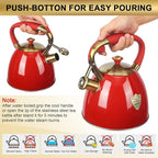 Tea Kettle -2.9 Quart Tea Kettles Stovetop Whistling Teapot Stainless Steel Tea Pots for Stove Top Whistle Tea Pot