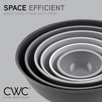 COOK WITH COLOR Plastic Nesting Mixing Bowls Set - 12 Piece includes 6 Prep Bowls and 6 Lids, Microwave Safe (Gray Ombre)