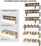 6-Piece Extra-Large Capacity Magnetic Spice Rack for Refrigerator, White
