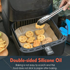 Ninja Foodi Dual Air Fryer Toaster Oven Compatible Paper Liner - Non-stick Parchment Baking Accessories (50Pcs - 8.7 Inch Rectangle)