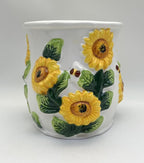 ACK Utensil Holder, Utensil Crock, Modern Kitchen Decor, Kitchen Storage (3D Sunflower)