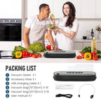 Cordless Vacuum Sealer for Food - Portable Food Saver Machine with Dry/Moist Modes, Rechargeable Design, Child Lock & Built-in Cutter - Ideal Food Vacuum Sealer Machine for Kitchen Storage