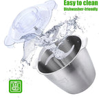 Food Processor, 2 Stainless Steel Bowls, 14Cup, 500W Powerful Electric Meat Grinder, 3 Speed Modes 4 Bi-Level Blades for Onion, Meat, Nuts, Fruit, Garlic, Vegetable, Baby Food