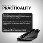 Rattleware Half Kilo Food Measuring Bean Scale Scoop - Durable and Commercial Coffee Beans Weighing Container Spoon, Plastic Coffee Bean Scale Measuring Tool for Baristas - Black