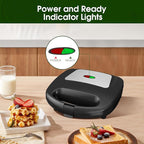 Mini Waffle Maker for Kids, Make Bite-Sized 8 * 2" Tiny Waffles, Great for Breakfast, Snacks, Desserts and More
