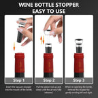 Electric Wine Aerator & Dispenser – 1-Touch Instant Aeration, Precision Pouring & Temp Display – USB Rechargeable Gift Edition for Parties, Holidays & Wine Lovers (Red)