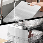 Titanium Cutting Board,Cutting Boards for Kitchen,8 pcs Stainless Steel Cutting Board,Peeler,Mat,Dish Clip,Titanium Cutting Boards for kitchen,For Cutting Vegetables, Meat,Fruits,Silver,15.3x11 IN