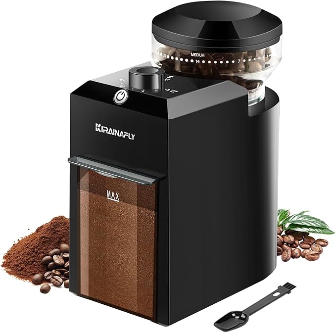 Electric Burr Coffee Grinder,Adjustable coffee grinder with 28 Precise Grind Setting for French Press, Drip Coffee and Espresso,12 Cups, Black