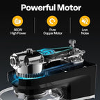 VIVOHOME 6 in 1 Multifunctional Stand Mixer with 8.5 Quart Stainless Steel Bowl, 660W 10 Speed Tilt-Head Meat Grinder, Juice Blender, Vegetable Slicer, Pasta and Cookie Maker, Black