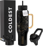 Coldest Tumbler with Handle and Straw - 100% Leak Proof Insulated Tumbler with Lid and Straw (3 Lids) - Stainless Steel Tumblers for Women & Men - Cup Holder Friendly Base, 46 oz (The Musician)