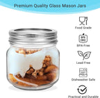 8 oz Glass Mason Jars, 24 Pack Regular Mouth Glass Canning Jars with Silver Aluminum Lids and Bands, Airtight Jam Jars for Food Storage, Pickling, Fermenting, Honey, Jelly, DIY Candles Decor