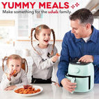 DASH Tasti-Crisp™ Electric Air Fryer Oven, 2.6 Qt., Aqua – Compact Air Fryer for Healthier Food in Minutes, Ideal for Small Spaces - Auto Shut Off, Analog, 1000-Watt