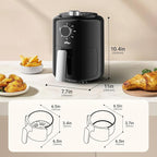 Bear Small Air Fryer 2.1 QT, Mini Airfryer Adjustable Time&Temp Control, Compact Size Space Saving for 1-2 People Quick Healthy Meals Snack in Minutes with Nonstick Basket