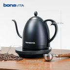 Bonavita Cosmopolitan 1.0L Gooseneck Electric Kettle, Stainless Steel Water Boiler for Coffee Brew and Tea Precise Pour Control, 6 Preset Temps, Glass Touch Panel, 1200W Fast Boil, Matte Black