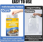 20 Count Slow Cooker Liners, 14"x22", Fits 3-8 Quarts, Disposable Pot Liners Compatible with Crockpot, Oval Large Size, BPA-Free Cooking Bags, Kitchen Accessories, Cook with Ease