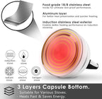 Rorence 3 Quart Tea Kettle: Stainless Steel Whistling Tea Pot with Capsule Bottom for Stovetop - Stainless Steel