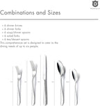 Hammered Silverware Set | Premium 18/10 Stainless Steel Flatware Service for 6 | Heavy-Duty & Dishwasher Safe | Built to Last (30-Piece, Fidenza Hammered)