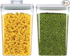 Pop Food Storage Containers Set Airtight Food Storage Containers with Pop Lids, Kitchen Pantry Organization and Storage, BPA Free, 2 x 2.8Qt