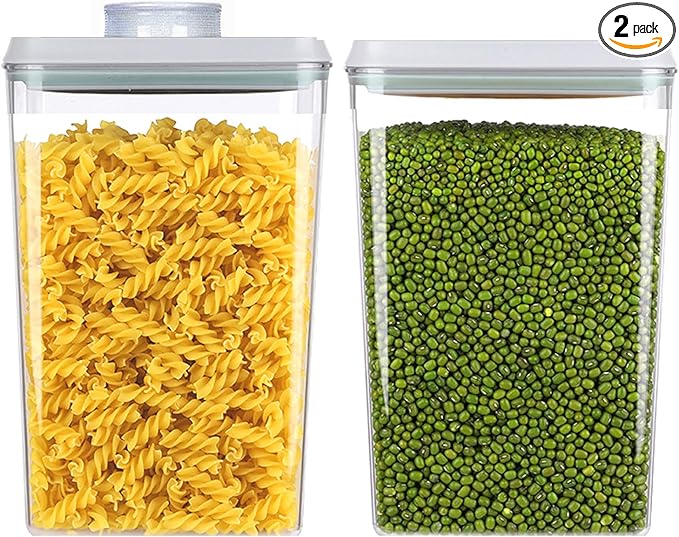 Pop Food Storage Containers Set Airtight Food Storage Containers with Pop Lids, Kitchen Pantry Organization and Storage, BPA Free, 2 x 2.8Qt
