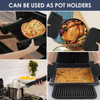 Silicone Trivets for Hot Pots and Pans, 4 Pack Heat Resistant Pot Holders for kitchen, Large Silicone Trivet Mat for Hot Dishes, Black Hot Pads for Kitchen Counter, Hot Mats Spoon Rest, 9 * 12 Inches