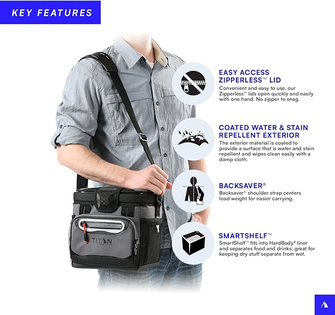 Titan by Arctic Zone 30 Can Zipperless Soft Cooler with HardBody Liner