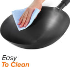 Nuwave Mosaic Induction Wok, Precise Temp Controls from 100°F to 575°F in 5°F, Wok Hei, Infuse Complex Charred Aroma & Flavor, 3 Watts 600,900 & 1500, Authentic 14-inch Carbon Steel Wok Included,Black