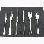 Flatware Set 18/10 Stainless Steel Mirror Polished Silver Cutlery - Silverware Utensil Set of Steak Knife Dinner Fork Knife Spoon Salad Fork Dessert Spoon,6 Piece Service for 1