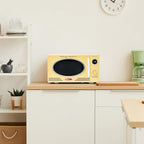 Nostalgia Retro Microwave - Countertop Microwave Oven - Includes 12 Pre-Programmed Settings and Digital Clock - 0.9 CU Ft. - 800 Watts - Yellow