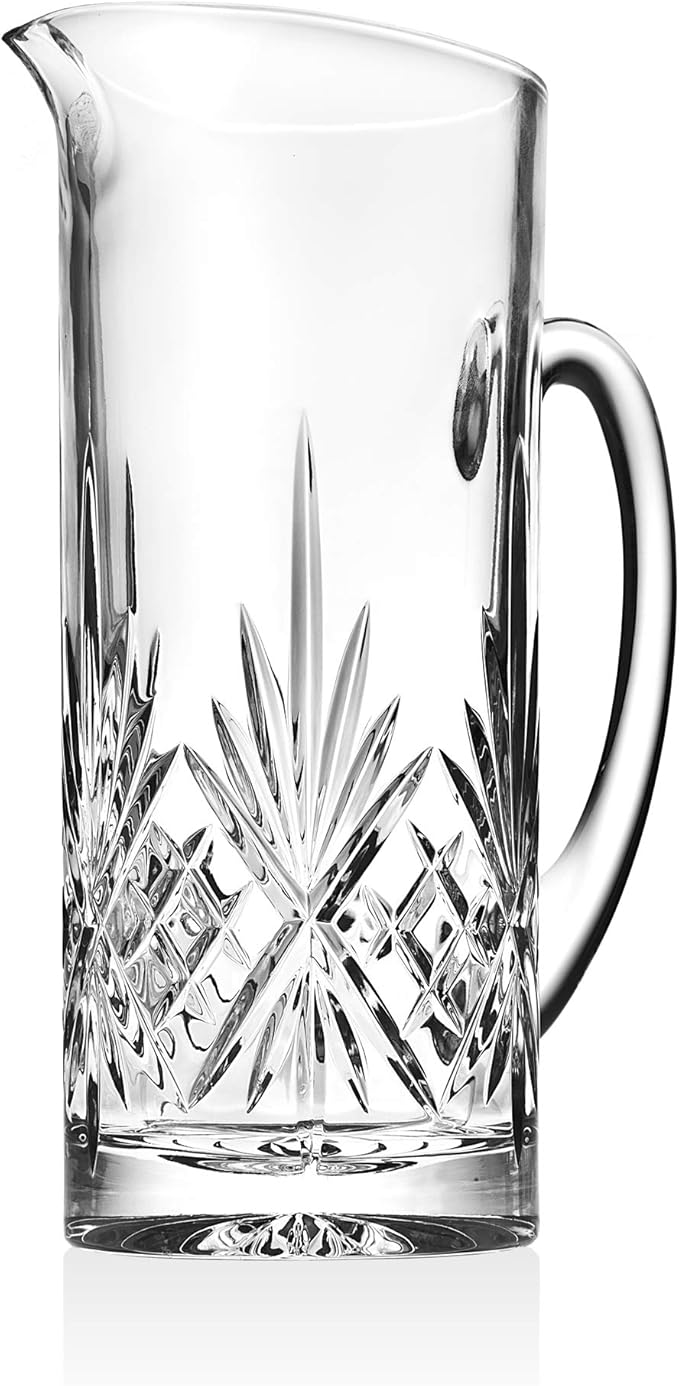 Godinger Beverage Pitcher Carafe, Cocktail Pitcher, Water Pitcher, Bar Mixing Pitcher Glass - Dublin Collection, 34oz
