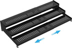 Expandable Spice Rack organizer with 3-Tier step shelf,Modern Design heavy duty,Non Skid and Visibility,Great for Kitchen Cabinet, Pantry and more(1PACK/BLACK)