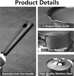 Turkish Coffee Pot with Lid: Stainless Steel Mini Saucepan Chocolate Melting Pot, Milk Warmer Butter Warmer for Stove Top Espresso Coffee Tea Soup Warming (450ML)