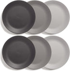 US Acrylic Everest Ultra-Durable Plastic 10 inch Dinner Plates in Grey Stone | Set of 6 Reusable, BPA-Free, Made in the USA, Dishwasher Safe Dinnerware