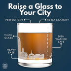 Greenline Goods – Nashville, TN Skyline Whiskey Glasses (Set of 2), 10 oz – Rocks/Old Fashioned Tumblers