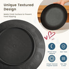 Homienly 40-Pieces Wheat Straw Dinnerware Set, Kitchen Plastic Wheat Straw Dinnerware Set - Service for 8, Unbreakable Lightweight Dish Set for Kitchen, Camping - Plates Set, Bowls, Cups Set(Black)